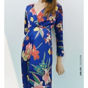 Zara floral print dress NWT